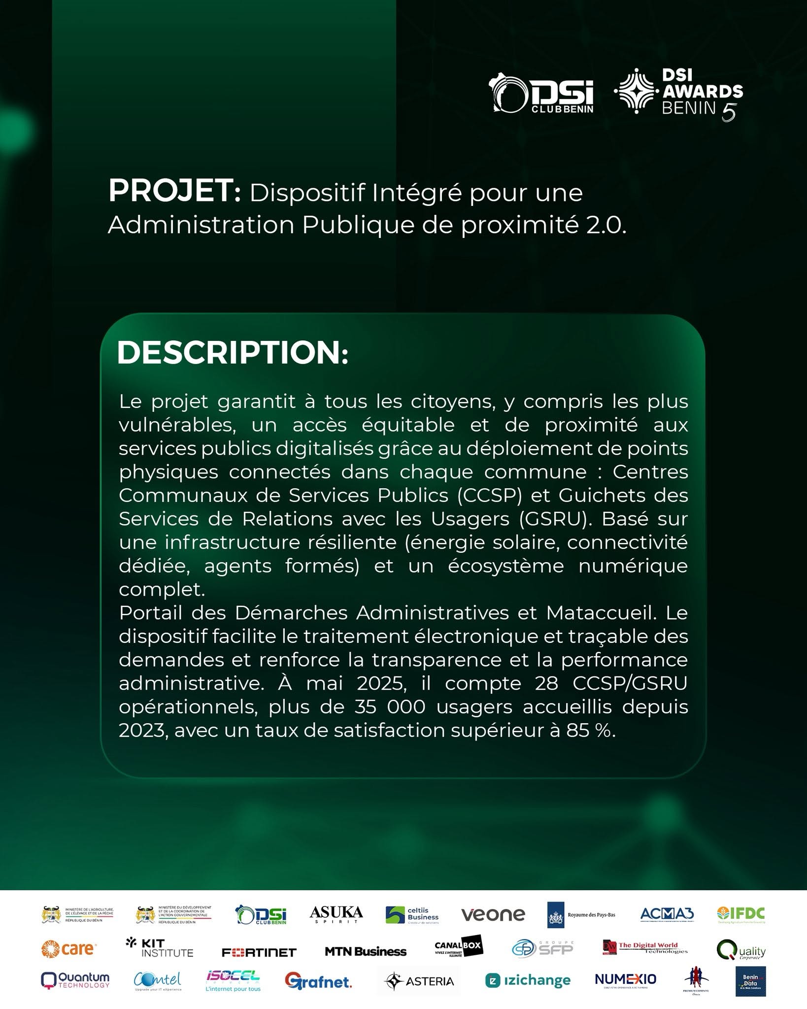 Projet Dispositif intégré pour une Administration Publique de proximité 2.0
